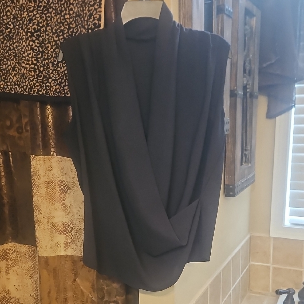 SHEIN Charcoal Drape Blouse